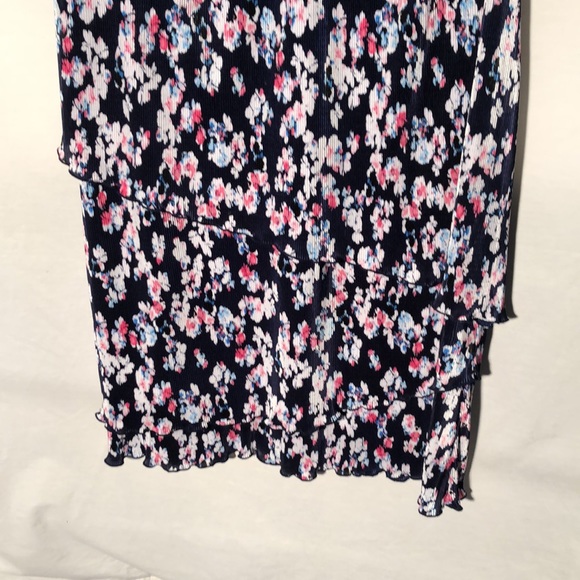 Connected Apparel Navey with Flora lPlus Size Short Sleeve Dress Size 2X - Picture 5 of 10